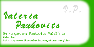 valeria paukovits business card